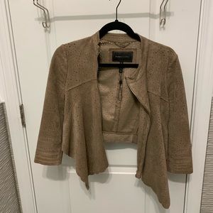 BCBG brown suede crop jacket
